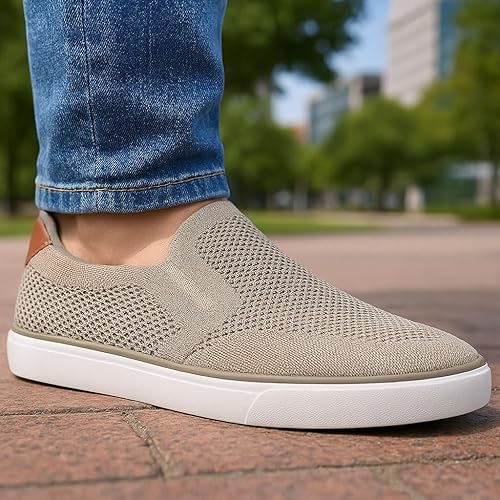Men's Stretch Knit Slip-On Sneakers, Ultra Light Casual Walking Loafers