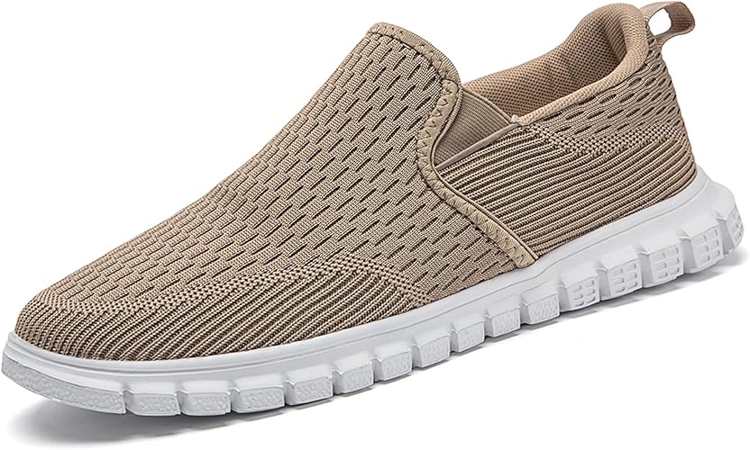 Anti-Slip Sole Slip-On Shoes, Breathable Knit Comfort Daily Walking Loafers