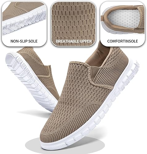 Anti-Slip Sole Slip-On Shoes, Breathable Knit Comfort Daily Walking Loafers