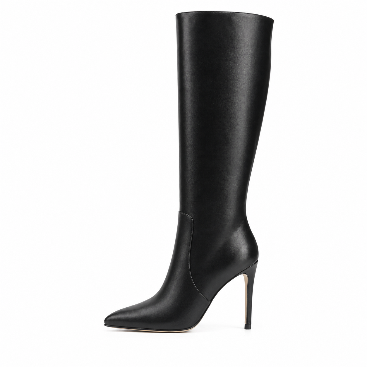 Women's Knee High Boots Pointy Toe Tall Boots Side-Zip High Heels Dress Boots