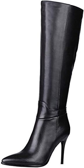 Women's Knee High Boots Pointy Toe Tall Boots Side-Zip High Heels Dress Boots