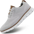 Mens Business Walking Shoes Fashion Casual Dress Oxfords Mesh Work Sneakers Comfortable Lightweight Beige