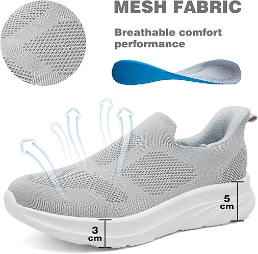 Men's Daily Commute Loafers, Breathable Knit Slip-On Casual Footwear