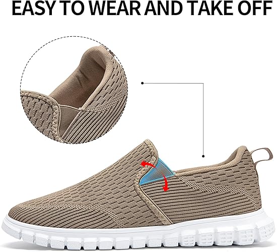 Anti-Slip Sole Slip-On Shoes, Breathable Knit Comfort Daily Walking Loafers