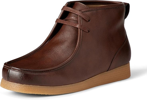 Daily Wear Lace Up Combat Boots, Men's Cap Toe Side Zipper Ankle Shoes
