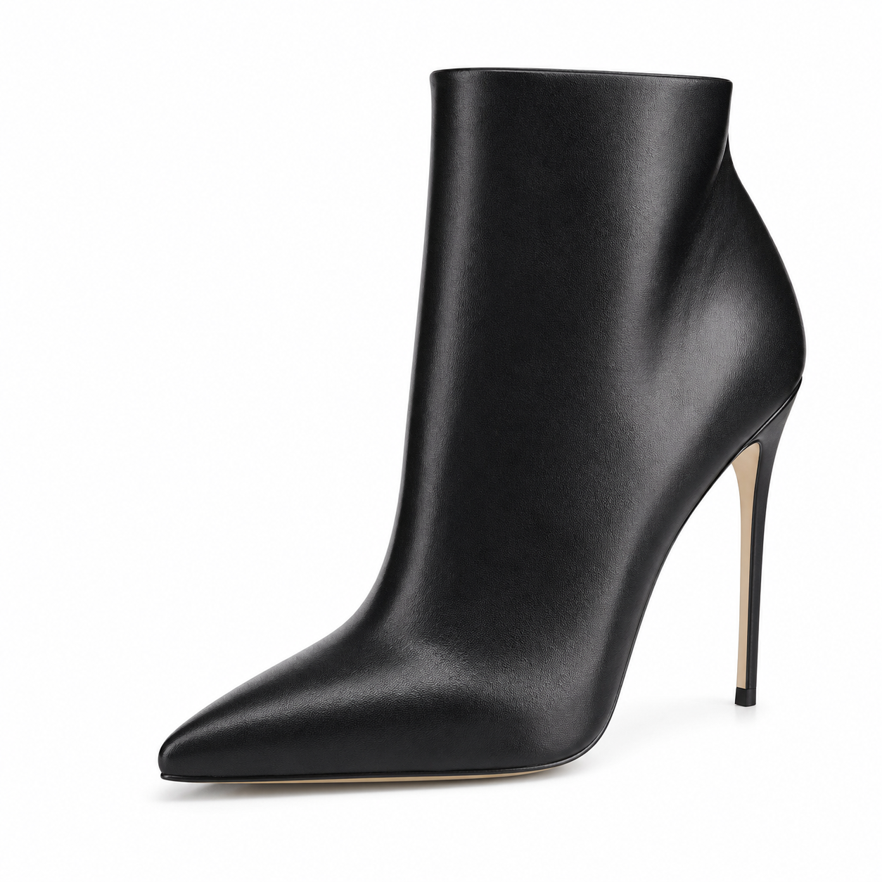 Women's Black Ankle Boots Closed Pointed Toe Stilettos Autumn Dress Booties