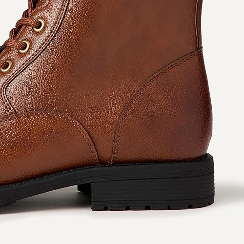 Men's Zipper Ankle Combat Boots, Classic Cap Toe Lace Up Work Boots
