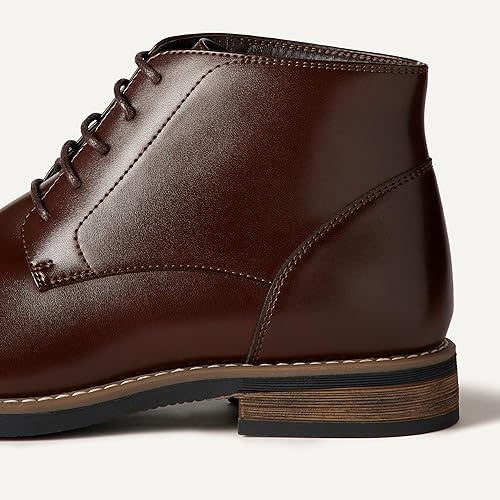 Rugged Cap Toe Zipper Boots, Men's Lace Up Outdoor Tactical Footwear