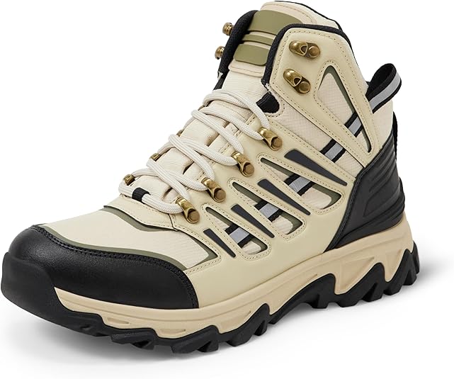 Waterproof Non-Slip Hiking Boots, Men's Premium Memory Foam Cushioned Insole