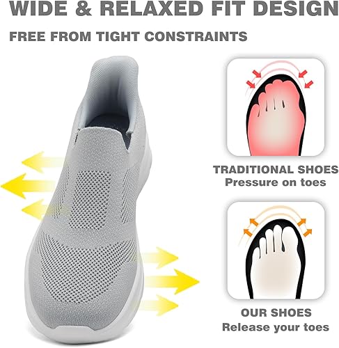 Men's Daily Commute Loafers, Breathable Knit Slip-On Casual Footwear