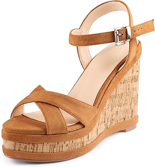 Women's Fashion Platform Wedge Sandals Heeled Buckle Shoes For Summer