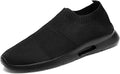Comfort Cushioned Slip-On Sneakers, Breathable Knit Outdoor Walking Shoes