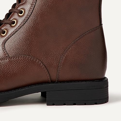 Men's Classic Combat Boots, Cap Toe Construction with Lace Up & Zipper