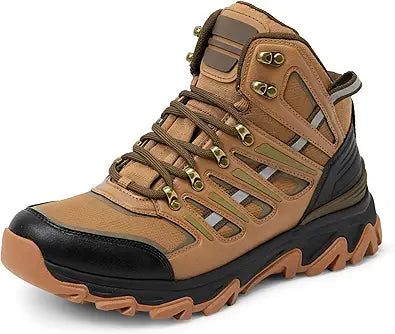 Rugged Waterproof Hiking Boots, Men’s Soft Memory Foam Comfort Insole
