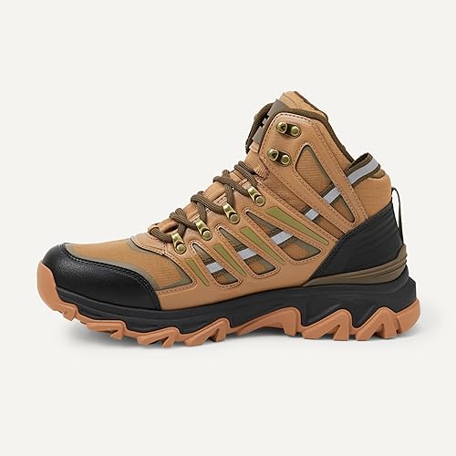 Rugged Waterproof Hiking Boots, Men’s Soft Memory Foam Comfort Insole