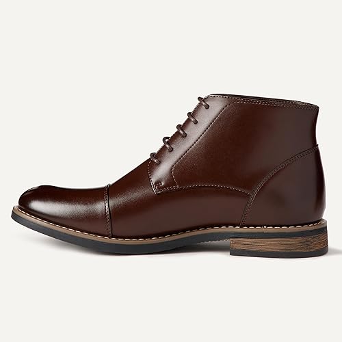 Rugged Cap Toe Zipper Boots, Men's Lace Up Outdoor Tactical Footwear