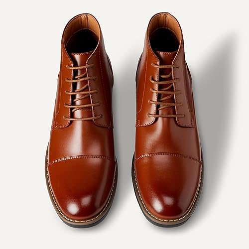 Lace Up Cap Toe Combat Boots, Men’s Convenient Zipper Mid-Calf Boots