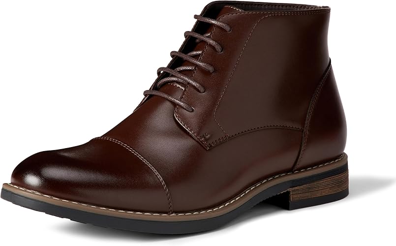 Rugged Cap Toe Zipper Boots, Men's Lace Up Outdoor Tactical Footwear