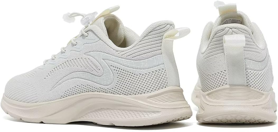Mens Running Shoes Walking Tennis Sneakers Mesh Lightweight Breathable Casual Soft Sole Gym Travel Work Shoes Beige