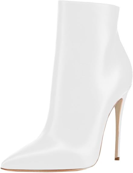 Women's Black Ankle Boots Closed Pointed Toe Stilettos Autumn Dress Booties