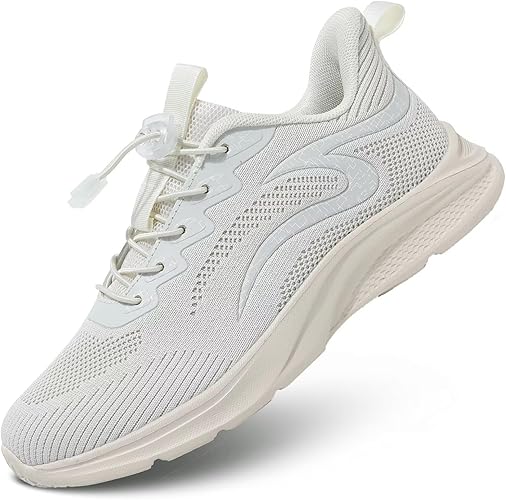 Mens Running Shoes Walking Tennis Sneakers Mesh Lightweight Breathable Casual Soft Sole Gym Travel Work Shoes Beige