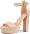 Women's Fashion Platform Sandals Block Heels Wedding Summer Dress Shoes