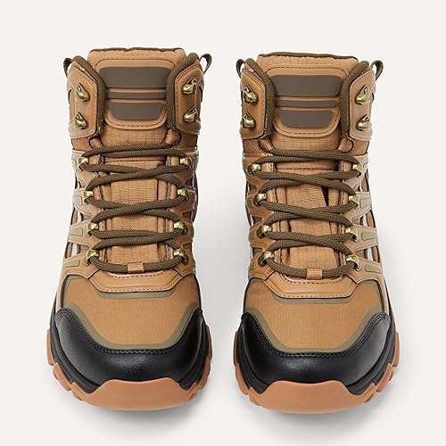 Rugged Waterproof Hiking Boots, Men’s Soft Memory Foam Comfort Insole