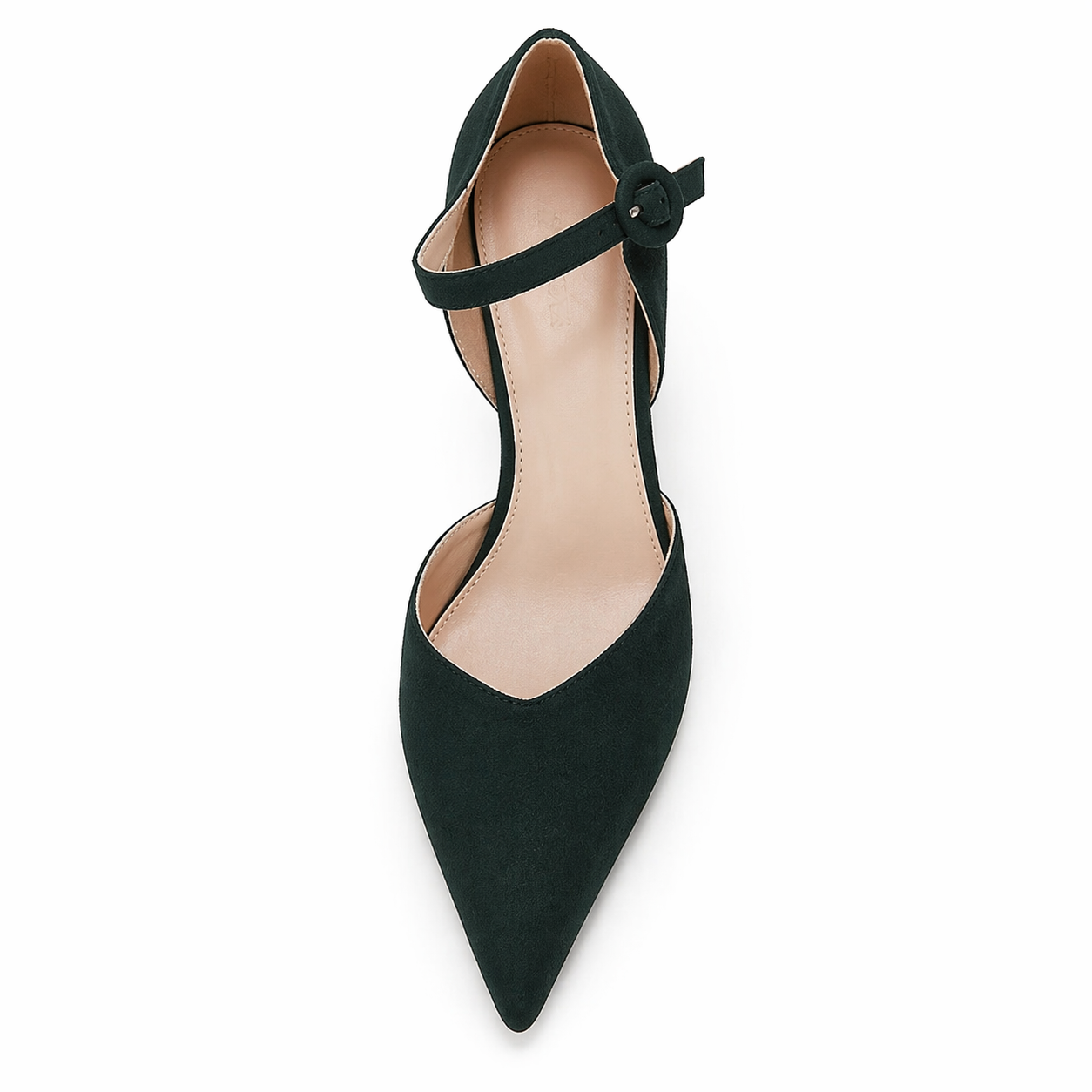 Women's Closed Toe Kitten Heels Ankle Strap Suede Elegant Office Party Dress Pump Shoes