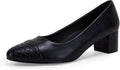 Women's Closed Toe Pumps Snakeskin Slip on Block Low Chunky Heel Business Party Office Dress Shoes