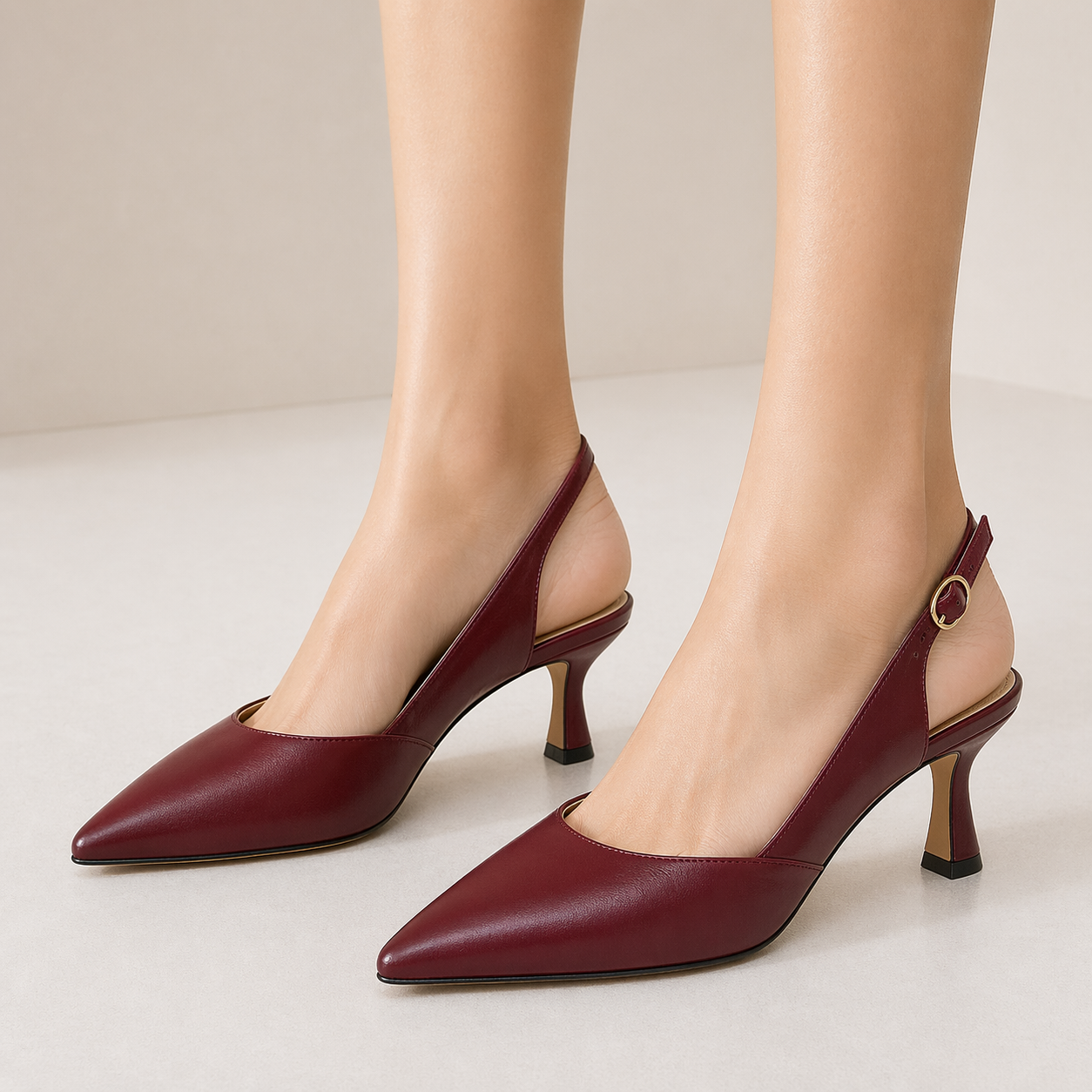 Women's Slingback Kitten Heels Closed Pointed Toe Wedding Party Dress Pumps Shoes