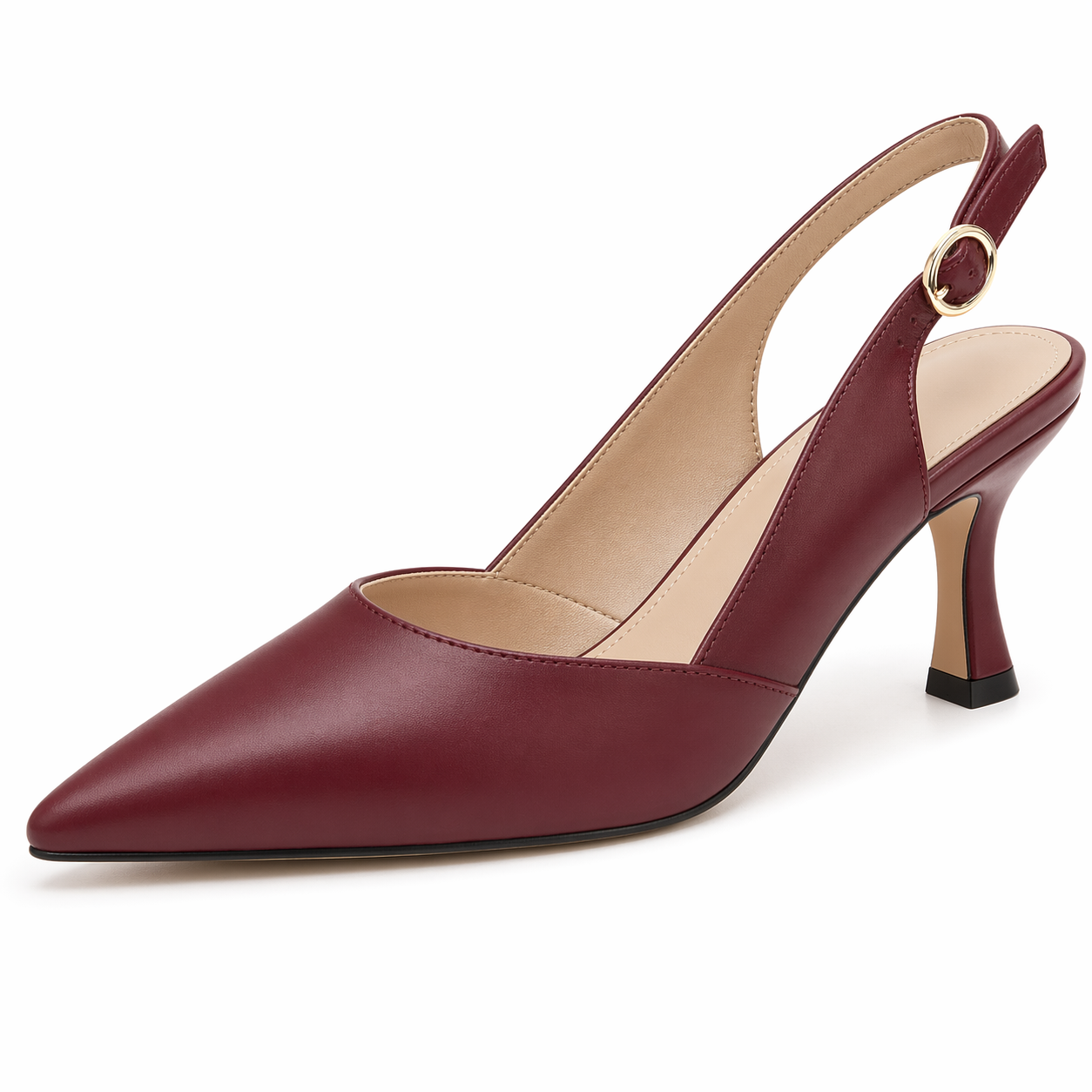 Women's Slingback Kitten Heels Closed Pointed Toe Wedding Party Dress Pumps Shoes