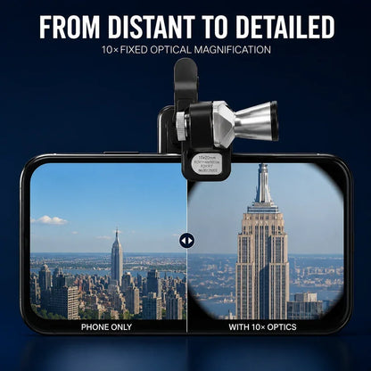🔭 10×20 Mini Monocular Phone Telescope – Pocket Long-Distance Viewer with Adjustable Smartphone Clip